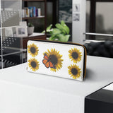 Sunflower and Monarch Zipper Wallet combine with your butterfly bag