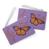 Violet Monarch Butterfly Clutch Bag