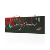 Seasons Greetings butterfly Ceramic Wall Sign green