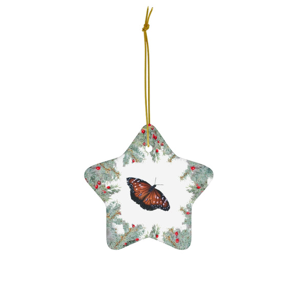 Queen Butterfly Ceramic Ornament