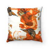 Monarch Orange Swirl Spun Polyester Square Pillow