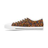 Women's Low Top Sneakers, Monarch Butterfly Shoes, Monarch Wings