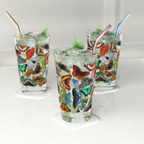 Butterflies Pint Glass, 16oz