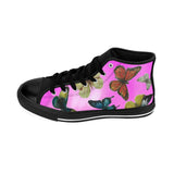 Butterflies Women's High-top Sneakers Pink