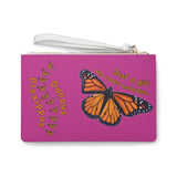 Pink of Monarch Butterfly Clutch Bag