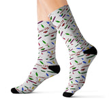 Monarch Holiday Butterfly Print Socks