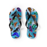 Blue Sky Butterfly Flip Flops