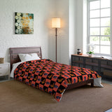 Monarch Butterfly and Chrysalis Checker Comforter