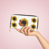 Sunflower and Monarch Zipper Wallet combine with your butterfly bag