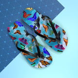 Blue Sky Butterfly Flip Flops