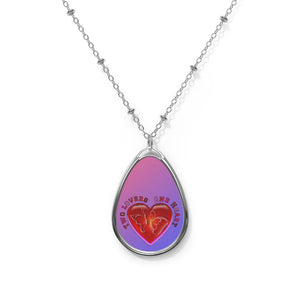 Butterfly Valentine Oval Necklace