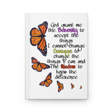 Monarch Serenity Prayer Hardcover Journal Matte FREE SHIPPING