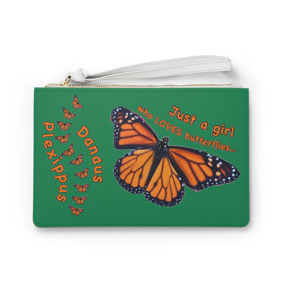 Green of Monarch Butterfly Clutch Bag FREE SHIPPING