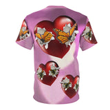 Monarch Hearts Valentine Unisex Full print Tee