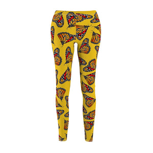 Monarch Butterfly Women's Casual Leggings (Yellow)