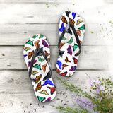 White background Butterflies  Flip Flops