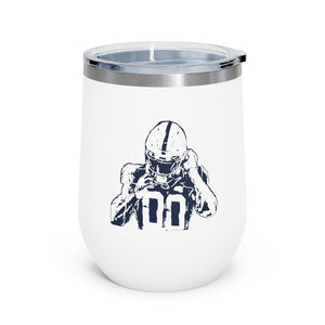 Football Player 12oz Insulated Wine Tumbler white FREE SHIPPING