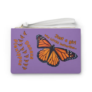 Violet Monarch Butterfly Clutch Bag