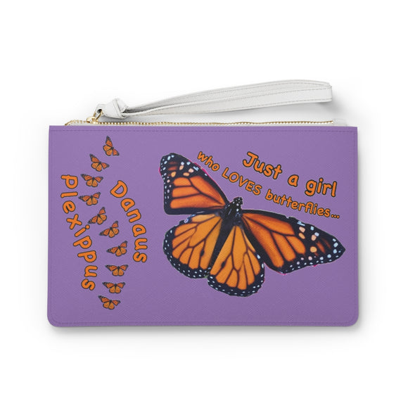 Violet Monarch Butterfly Clutch Bag