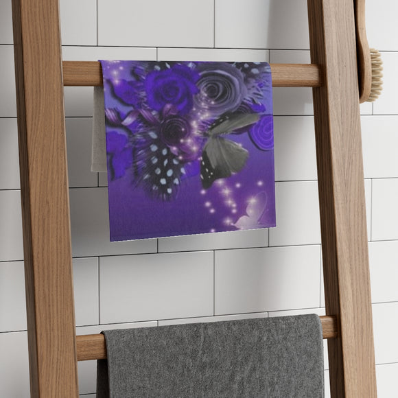 Purple Butterfly  Small Towel, 11x18