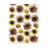 Sunflowers and Monarchs Soft Fleece Blanket