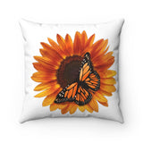 Monarch and Sunflower Throw pillow