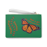 Green of Monarch Butterfly Clutch Bag FREE SHIPPING