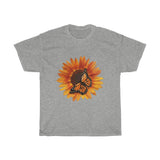 Monarch and Sunflower Unisex Heavy Cotton Tee, Printed in UK