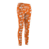 Orange Paw Scratch Navy Women's Casual Leggings FREE SHIPPING