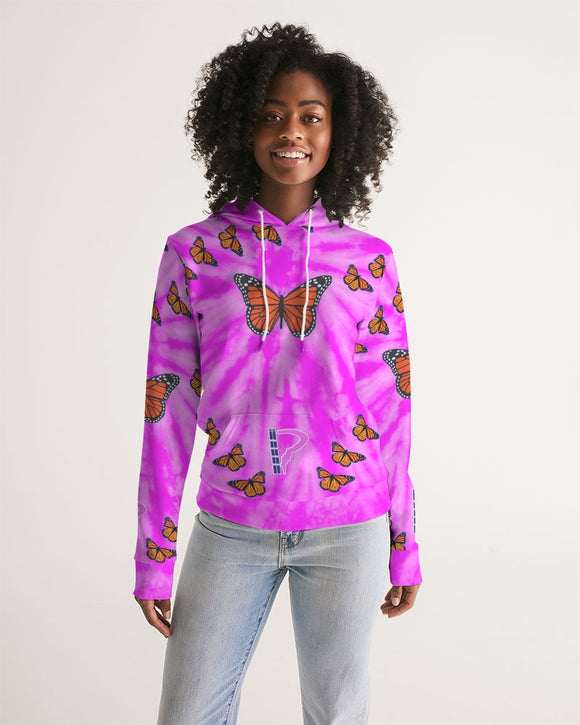 Monarch Butterfly Hoodie (Pink tie dye) Women's Hoodie