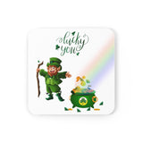 Lucky You Irish Corkwood Coaster Set