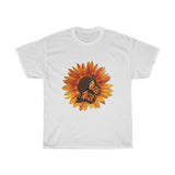 Monarch and Sunflower Unisex Heavy Cotton Tee, Printed in UK