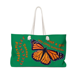 Monarch Butterfly Weekender Bag green