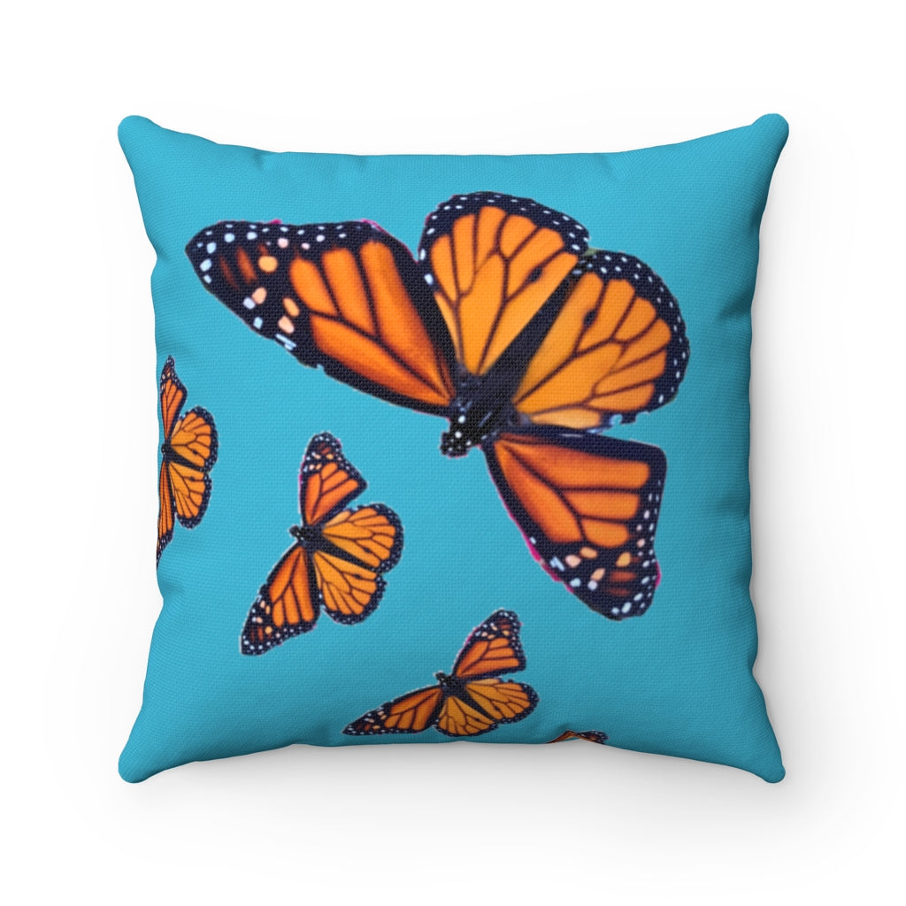 Monarch Butterfly Spun Polyester Square Pillow – Inspired Passion