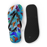 Blue Sky Butterfly Flip Flops