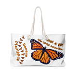 Monarch Butterfly Weekender Bag white