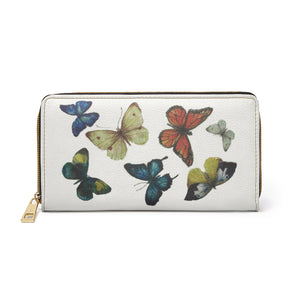 Women's Wallet Butterfly Printed Leather Clutch Wallets Female Large Capacity Zipper Purse Card Holder Bag Fashion Money Pocket