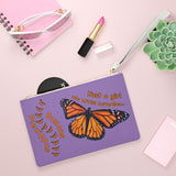 Violet Monarch Butterfly Clutch Bag