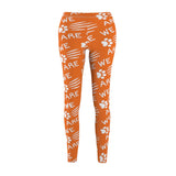 Orange Paw Scratch Navy Women's Casual Leggings FREE SHIPPING