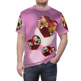 Monarch Hearts Valentine Unisex Full print Tee