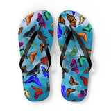 Blue Sky Butterfly Flip Flops