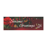 Seasons Greetings Monarch Ceramic Wall Sign Red