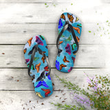 Blue Sky Butterfly Flip Flops