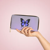 Purple Butterfly Zipper Wallet