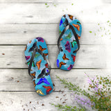 Blue Sky Butterfly Flip Flops