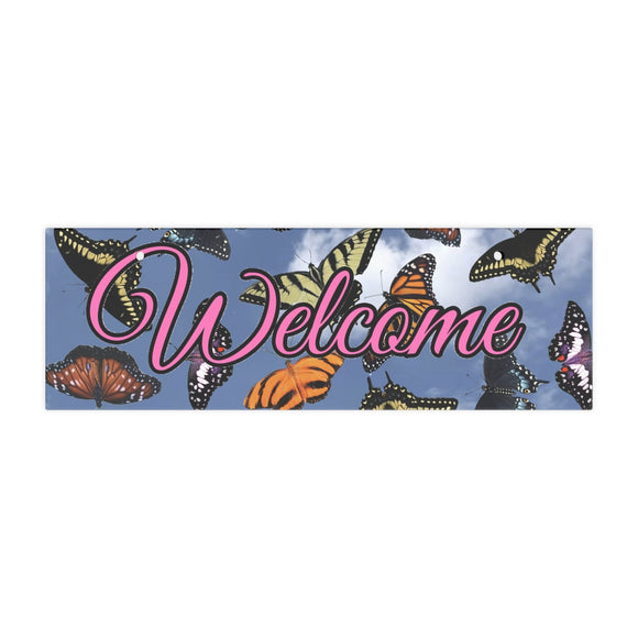 Butterfly Welcome Ceramic Wall Sign