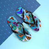 Blue Sky Butterfly Flip Flops