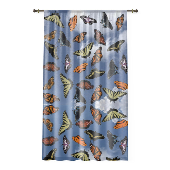 Butterflies Window Curtain 1 Panel