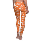 Orange Paw Scratch Navy Women's Casual Leggings FREE SHIPPING