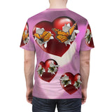 Monarch Hearts Valentine Unisex Full print Tee